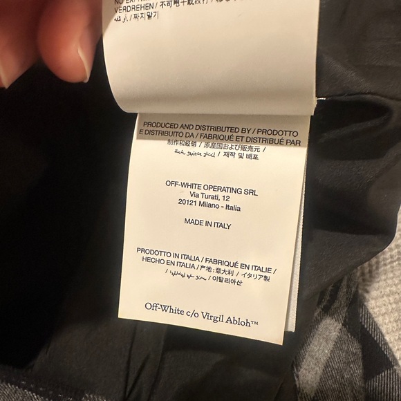 Off-white checked flannel shirt jacket size s - Picture 9 of 11